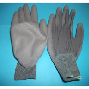Găng tay sợi polyester màu xám phủ PU bàn tay GT615-224
